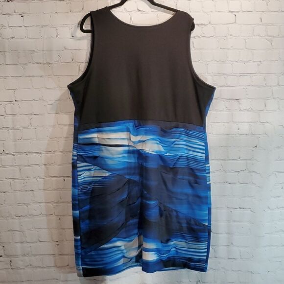 Lane Bryant blue and black striped sleeveless dress size 26 - Picture 8 of 10
